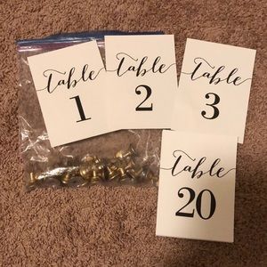 Wedding Table Numbers 1-20